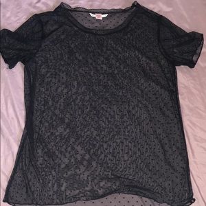 Victoria’s Secret Black Sheet Polka Dot Tee